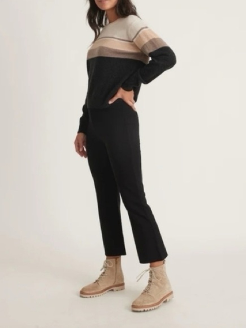 Marine Layer Valencia kick flare cropped pants in Black Classic Women's Trousers